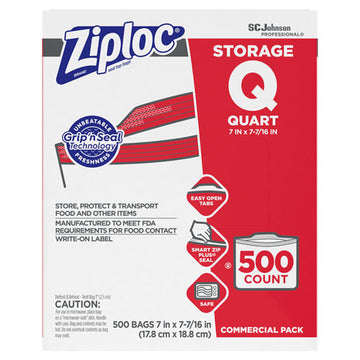 Ziploc® Double Zipper Storage Bags, 1 Gal, 1.75 Mil, 10.56" X 10.75", Clear, 250-box freeshipping - TVN Wholesale